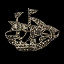 Load image into Gallery viewer, Clipper Sailing Ship Sterling Silver Lapel Brooch Pin | 25x28mm | 1 inch tall |