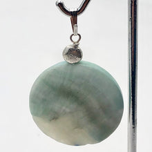 Load image into Gallery viewer, Wavy! One Aqua Green Hemimorphite Disc Sterling Silver Pendant | 1 3/4" long |