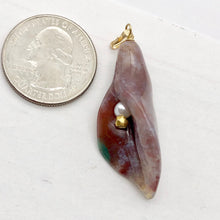 Load image into Gallery viewer, Fancy Jasper Calla Lily 14K Gold Filled Flower Pendant | 2" Long | Red Green |