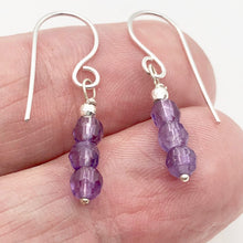 Load image into Gallery viewer, AAA Natural Faceted Amethyst Round 4mm beads Earrings | 1" Long | Purple |