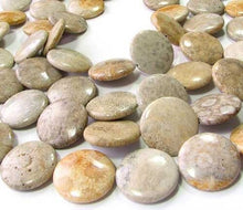 Load image into Gallery viewer, 1 Rare Fossilized Coral 30mm Coin Pendant Bead 9152 - PremiumBead Alternate Image 2