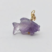 Load image into Gallery viewer, Swimmin'! Amethyst Koi Fish with 14k Gold Filled Findings Pendant 509265AMG - PremiumBead Alternate Image 6