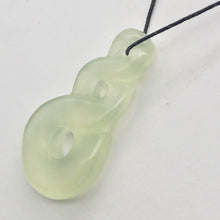 Load image into Gallery viewer, Carved Translucent Serpentine Infinity Pendant with Simple Black Cord 10821C - PremiumBead Alternate Image 2