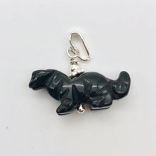 Load image into Gallery viewer, Obsidian Diplodocus Dinosaur with Sterling Silver Pendant 509259OBS | 25x11.5x7.5mm (Diplodocus), 5.5mm (Bail Opening), 7/8" (Long) | Black - PremiumBead Alternate Image 9