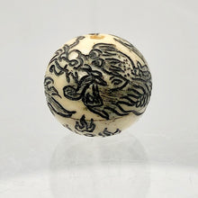 Load image into Gallery viewer, Fierce Dragon Scrimshawed Waterbuffalo Bone 14mm Bead 4120 - PremiumBead Alternate Image 6