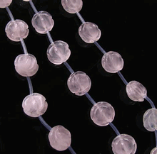 Load image into Gallery viewer, Rose Quartz Carved 16 Roses Flower Bead Strand 110175 - PremiumBead Alternate Image 2