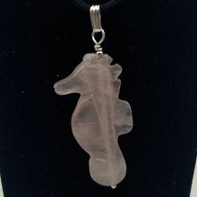 Load image into Gallery viewer, Rose Quartz Hand Carved Seahorse w/Silver Findings Pendant - So Cute! 509244RQS - PremiumBead Alternate Image 3