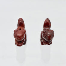 Load image into Gallery viewer, Nuts 2 Hand Carved Animal Brecciated Jasper Squirrel Beads | 22x15x10mm | Red - PremiumBead Alternate Image 4