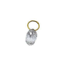 Load image into Gallery viewer, Natural White Conflict Free Diamond Briolette 18K Pendant | 3.5x2mm, Loop: 4mm |