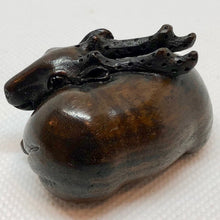 Load image into Gallery viewer, Signed & Carved Antelope Teak Ojime/Netsuke Bead | 1.9x1.5x1.1" | Dark Brown - PremiumBead Alternate Image 2
