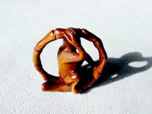 Load image into Gallery viewer, Swingin Carved & Signed Boxwood Monkey Ojime/Netsuke Bead | 22x21x11m | Brown - PremiumBead Alternate Image 2