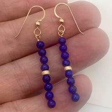Load image into Gallery viewer, Natural AAA Lapis with 14K Rose Gold Filled Earrings | 2"Long | Blue |