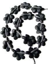 Load image into Gallery viewer, 1 Carved Matte Onyx Butterfly Flower Focal Bead | 26x20x4mm | Black - PremiumBead Alternate Image 4