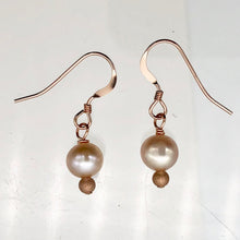Load image into Gallery viewer, AAA Natural White 6mm Pearl 14k Rose Gold Filled Earrings | 1 inch drop |
