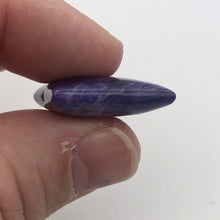Load image into Gallery viewer, 75cts of Rare Rectangular Pillow Charoite Beads | 2 Beads | 26x20x8mm | 10871D - PremiumBead Alternate Image 4