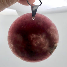 Load image into Gallery viewer, Natural Lepidolite Large Round Sterling Silver Pendant | 45mm | 2 1/16" Long |