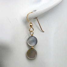 Load image into Gallery viewer, Black Lip Mussel Shell Pearl Drop/Dangle 14kgf Earrings| 1 1/2" Long | 1 Pair |