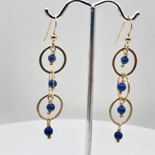 Load image into Gallery viewer, Sexy Natural Blue Sodalite and 14Kgf Earrings 308438D