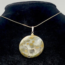 Load image into Gallery viewer, Ocean Jasper White Crystal Round Sterling Silver Pendant | 2" Long | Gold |