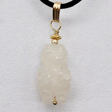 Load image into Gallery viewer, Rose Quartz Goddess Pendant Necklace | Semi Precious Stone Jewelry | 14k gf - PremiumBead Alternate Image 5