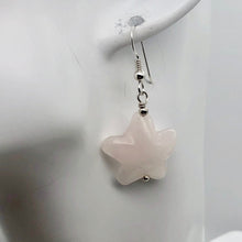 Load image into Gallery viewer, Carved Rose Quartz Starfish Sterling Silver Semi Precious Stone Earrings - PremiumBead Alternate Image 7