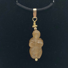 Load image into Gallery viewer, Hand Carved Tigereye/Quartz Goddess of Willendorf Pendant 509287TEQG - PremiumBead Alternate Image 3