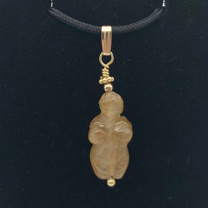 Hand Carved Tigereye/Quartz Goddess of Willendorf Pendant 509287TEQG - PremiumBead Alternate Image 3