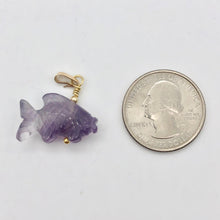 Load image into Gallery viewer, Swimmin'! Amethyst Koi Fish with 14k Gold Filled Findings Pendant 509265AMG - PremiumBead Alternate Image 5
