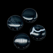 Load image into Gallery viewer, 4 Beads of Black & White Sardonyx 25x6mm Coin Beads 10486