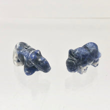 Load image into Gallery viewer, 2 Blue Rhino Hand Carved Rhinoceros Sodalite Beads | 20x13x8mm | Blue/White/Grey - PremiumBead Alternate Image 7