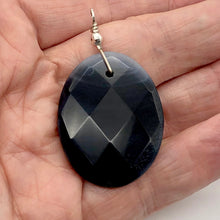 Load image into Gallery viewer, Onyx Faceted Sterling Silver Oval Pendant | 2 1/4" Long | Black |