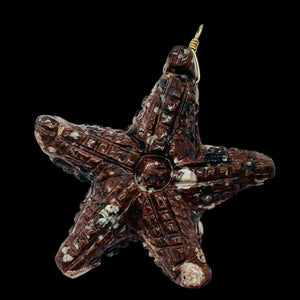 Starfish 14K Gold Filled Starfish | 2 1/2" Long | Brown White | 1 Pendant