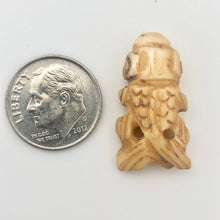 Load image into Gallery viewer, Carved Koi Gold Fish Waterbuffalo Bone Beads| 24x12x7mm| Beige | Fish | 2 Beads| - PremiumBead Alternate Image 9