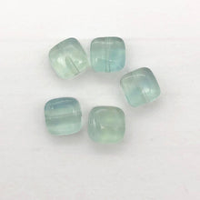 Load image into Gallery viewer, 5 Natural Blue / Green Fluorite Square Beads 10483