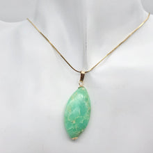 Load image into Gallery viewer, Glowing Green Marquis Cut Chrysoprase 14K Gold Filled Pendant | 1 5/8" Long|