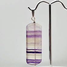 Load image into Gallery viewer, Striped Lavender Fluorite & Sterling Silver Pendant | 40x16x7mm |