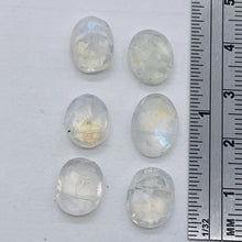 Load image into Gallery viewer, Moonstone Faceted Oval Beads | 12x8x5 to 10x8x5mm | Rainbow | 6 Bead |