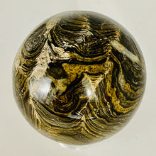 Load image into Gallery viewer, Stromatolite Scry Crystal Round Meditation Sphere | 50mm | Bronze/Black | 1 |