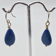 Load image into Gallery viewer, Blue Lapis Lazuli Earrings | 14k Gold Earrings | Handmade Jewelry - PremiumBead Alternate Image 4
