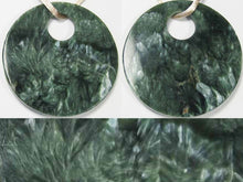 Load image into Gallery viewer, Rare Russian Green Seraphinite 50x5.5mm Disc Pendant Bead 9631F - PremiumBead Alternate Image 3