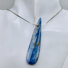Load image into Gallery viewer, Kyanite 15.3g Teardrop Briolette Pendant Bead | 70x17x7mm | Blue Silver | 1 Bead