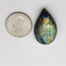 Load image into Gallery viewer, Spectrolite Labradorite Pendant Bead | 1.75x.63x.5" | Golden Blue | 1 Bead |