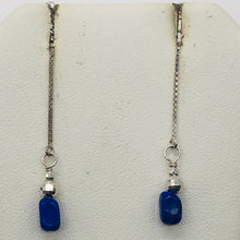 Load image into Gallery viewer, Lapis Sterling Silver Threader Earrings | 3 1/2" Long | Blue | 1 Pair |