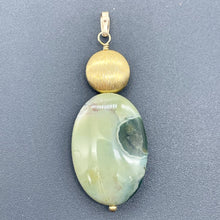 Load image into Gallery viewer, Ocean Jasper 14K Gold Filled Oval Pendant | 2" Long | Green | 1 Pendant |
