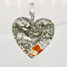 Load image into Gallery viewer, Limbcast Agate Agate Valentine Heart Silver Pendant | 28x28x2mm | Moss Green | - PremiumBead Primary Image 1