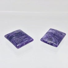 Load image into Gallery viewer, 75cts of Rare Rectangular Pillow Charoite Beads | 2 Beads | 24x20x9mm | 10871C - PremiumBead Alternate Image 2
