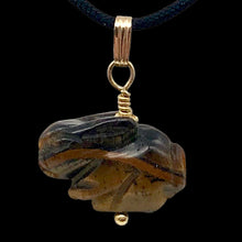 Load image into Gallery viewer, Tiger's Eye Bunny Rabbit Pendant Necklace|SemiPrecious Stone Jewelry|14K Pendant