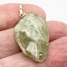 Load image into Gallery viewer, Chatoyant Green Kunzite Faceted Nugget Bead 14K Gold Filled Pendant | 1 1/2" |