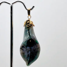 Load image into Gallery viewer, Fancy Jasper Calla Lily 14K Gold Filled Flower Pendant | 2" Long | Green Pink |
