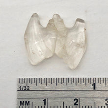 Load image into Gallery viewer, Hand Carved Natural Quartz Bat Bead Figurine | 21x16x5mm | Clear